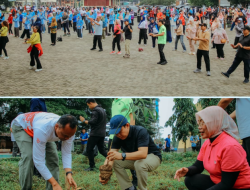 HUT ke-62 Lampung, Pemprov Gelar Senam Massal, Tanam Pohon dan Tebar 50 Ribu Benih Ikan